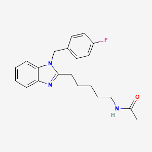 molecular formula C21H24FN3O B11384825 N-{5-[1-(4-fluorobenzyl)-1H-benzimidazol-2-yl]pentyl}acetamide 