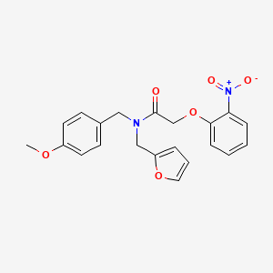 molecular formula C21H20N2O6 B11384835 N-(furan-2-ylmethyl)-N-(4-methoxybenzyl)-2-(2-nitrophenoxy)acetamide 