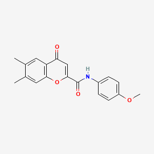 molecular formula C19H17NO4 B11384987 N-(4-methoxyphenyl)-6,7-dimethyl-4-oxo-4H-chromene-2-carboxamide 