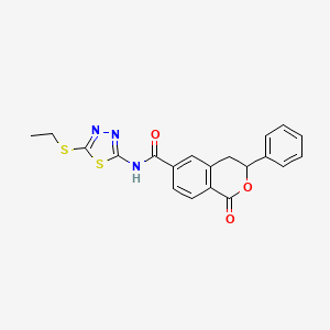 molecular formula C20H17N3O3S2 B11385051 N-[5-(ethylsulfanyl)-1,3,4-thiadiazol-2-yl]-1-oxo-3-phenyl-3,4-dihydro-1H-isochromene-6-carboxamide 