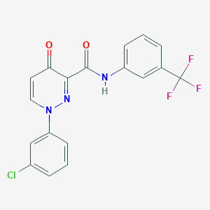 molecular formula C18H11ClF3N3O2 B11385078 1-(3-chlorophenyl)-4-oxo-N-[3-(trifluoromethyl)phenyl]-1,4-dihydropyridazine-3-carboxamide 