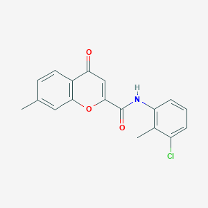 molecular formula C18H14ClNO3 B11385080 N-(3-chloro-2-methylphenyl)-7-methyl-4-oxo-4H-chromene-2-carboxamide 