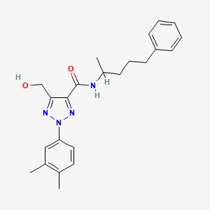 molecular formula C23H28N4O2 B11385179 2-(3,4-dimethylphenyl)-5-(hydroxymethyl)-N-(5-phenylpentan-2-yl)-2H-1,2,3-triazole-4-carboxamide 