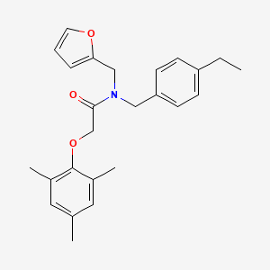 molecular formula C25H29NO3 B11385250 N-(4-ethylbenzyl)-N-(furan-2-ylmethyl)-2-(2,4,6-trimethylphenoxy)acetamide 