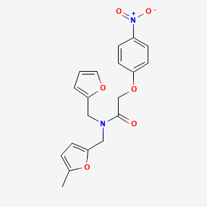molecular formula C19H18N2O6 B11385368 N-(furan-2-ylmethyl)-N-[(5-methylfuran-2-yl)methyl]-2-(4-nitrophenoxy)acetamide 