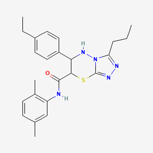 molecular formula C24H29N5OS B11385416 N-(2,5-dimethylphenyl)-6-(4-ethylphenyl)-3-propyl-6,7-dihydro-5H-[1,2,4]triazolo[3,4-b][1,3,4]thiadiazine-7-carboxamide 