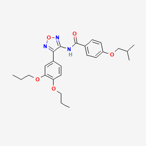 molecular formula C25H31N3O5 B11385448 N-[4-(3,4-dipropoxyphenyl)-1,2,5-oxadiazol-3-yl]-4-(2-methylpropoxy)benzamide 