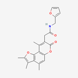 molecular formula C22H21NO5 B11385458 N-(furan-2-ylmethyl)-2-(2,3,4,9-tetramethyl-7-oxo-7H-furo[2,3-f]chromen-8-yl)acetamide 