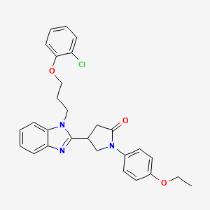 molecular formula C28H28ClN3O3 B11385465 4-{1-[3-(2-chlorophenoxy)propyl]-1H-benzimidazol-2-yl}-1-(4-ethoxyphenyl)pyrrolidin-2-one 