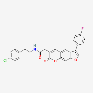 molecular formula C28H21ClFNO4 B11385472 N-[2-(4-chlorophenyl)ethyl]-2-[3-(4-fluorophenyl)-5-methyl-7-oxo-7H-furo[3,2-g]chromen-6-yl]acetamide 