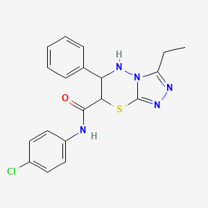 molecular formula C19H18ClN5OS B11385559 N-(4-chlorophenyl)-3-ethyl-6-phenyl-6,7-dihydro-5H-[1,2,4]triazolo[3,4-b][1,3,4]thiadiazine-7-carboxamide 