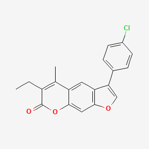 molecular formula C20H15ClO3 B11385570 3-(4-chlorophenyl)-6-ethyl-5-methyl-7H-furo[3,2-g]chromen-7-one 
