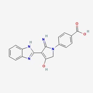 molecular formula C18H14N4O3 B11385590 4-[5-Amino-4-(1H-1,3-benzodiazol-2-YL)-3-oxo-2,3-dihydro-1H-pyrrol-1-YL]benzoic acid 