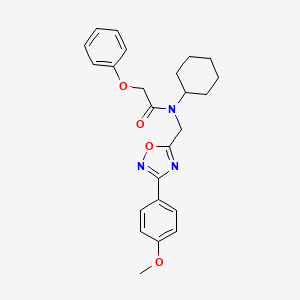 molecular formula C24H27N3O4 B11385667 N-cyclohexyl-N-{[3-(4-methoxyphenyl)-1,2,4-oxadiazol-5-yl]methyl}-2-phenoxyacetamide 