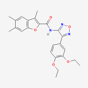 molecular formula C24H25N3O5 B11385718 N-[4-(3,4-diethoxyphenyl)-1,2,5-oxadiazol-3-yl]-3,5,6-trimethyl-1-benzofuran-2-carboxamide 