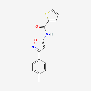 molecular formula C15H12N2O2S B11385739 N-[3-(4-methylphenyl)-1,2-oxazol-5-yl]thiophene-2-carboxamide 
