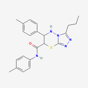 molecular formula C22H25N5OS B11385871 N,6-bis(4-methylphenyl)-3-propyl-6,7-dihydro-5H-[1,2,4]triazolo[3,4-b][1,3,4]thiadiazine-7-carboxamide 