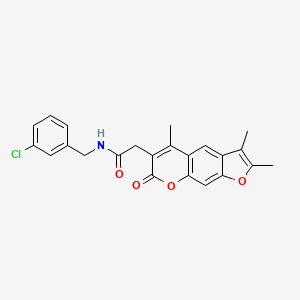molecular formula C23H20ClNO4 B11385878 N-(3-chlorobenzyl)-2-(2,3,5-trimethyl-7-oxo-7H-furo[3,2-g]chromen-6-yl)acetamide 