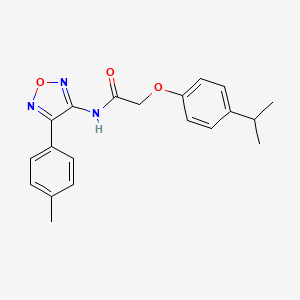 molecular formula C20H21N3O3 B11385963 N-[4-(4-methylphenyl)-1,2,5-oxadiazol-3-yl]-2-[4-(propan-2-yl)phenoxy]acetamide 
