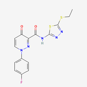 molecular formula C15H12FN5O2S2 B11386038 N-[5-(ethylsulfanyl)-1,3,4-thiadiazol-2-yl]-1-(4-fluorophenyl)-4-oxo-1,4-dihydropyridazine-3-carboxamide 