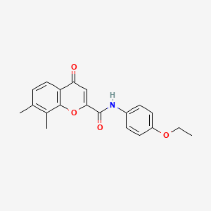 molecular formula C20H19NO4 B11386057 N-(4-ethoxyphenyl)-7,8-dimethyl-4-oxo-4H-chromene-2-carboxamide 