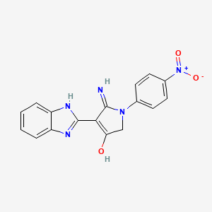 molecular formula C17H13N5O3 B11386062 5-Amino-4-(1H-1,3-benzodiazol-2-YL)-1-(4-nitrophenyl)-2,3-dihydro-1H-pyrrol-3-one 