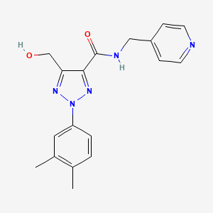 molecular formula C18H19N5O2 B11386066 2-(3,4-dimethylphenyl)-5-(hydroxymethyl)-N-(pyridin-4-ylmethyl)-2H-1,2,3-triazole-4-carboxamide 
