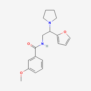 molecular formula C18H22N2O3 B11386086 N-[2-(furan-2-yl)-2-(pyrrolidin-1-yl)ethyl]-3-methoxybenzamide 
