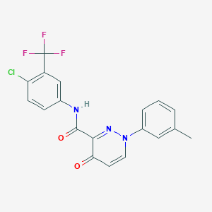molecular formula C19H13ClF3N3O2 B11386250 N-[4-chloro-3-(trifluoromethyl)phenyl]-1-(3-methylphenyl)-4-oxo-1,4-dihydropyridazine-3-carboxamide 