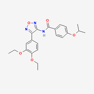 molecular formula C22H25N3O5 B11386275 N-[4-(3,4-diethoxyphenyl)-1,2,5-oxadiazol-3-yl]-4-(propan-2-yloxy)benzamide 
