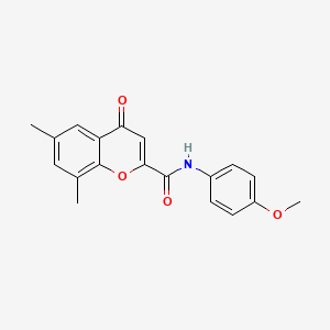 molecular formula C19H17NO4 B11386341 N-(4-methoxyphenyl)-6,8-dimethyl-4-oxo-4H-chromene-2-carboxamide 