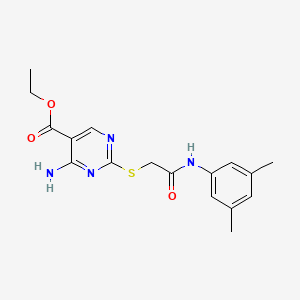 molecular formula C17H20N4O3S B11386529 Ethyl 4-amino-2-({2-[(3,5-dimethylphenyl)amino]-2-oxoethyl}sulfanyl)pyrimidine-5-carboxylate 