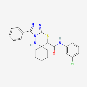 molecular formula C22H22ClN5OS B11386539 N-(3-chlorophenyl)-3'-phenylspiro[cyclohexane-1,6'-[1,2,4]triazolo[3,4-b][1,3,4]thiadiazine]-7'-carboxamide 