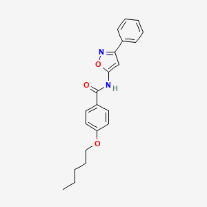 molecular formula C21H22N2O3 B11386658 4-(pentyloxy)-N-(3-phenyl-1,2-oxazol-5-yl)benzamide 