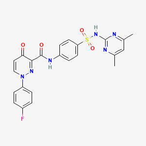 molecular formula C23H19FN6O4S B11386719 N-{4-[(4,6-dimethylpyrimidin-2-yl)sulfamoyl]phenyl}-1-(4-fluorophenyl)-4-oxo-1,4-dihydropyridazine-3-carboxamide 