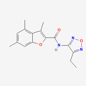 molecular formula C16H17N3O3 B11386744 N-(4-ethyl-1,2,5-oxadiazol-3-yl)-3,4,6-trimethyl-1-benzofuran-2-carboxamide 