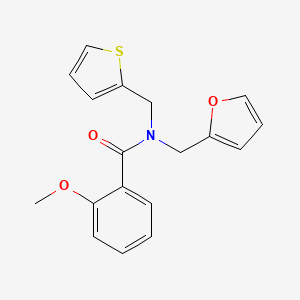 molecular formula C18H17NO3S B11386997 N-(furan-2-ylmethyl)-2-methoxy-N-(thiophen-2-ylmethyl)benzamide 