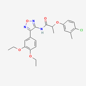 molecular formula C22H24ClN3O5 B11387085 2-(4-chloro-3-methylphenoxy)-N-[4-(3,4-diethoxyphenyl)-1,2,5-oxadiazol-3-yl]propanamide 