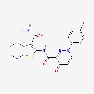 molecular formula C20H17FN4O3S B11387113 N-(3-carbamoyl-4,5,6,7-tetrahydro-1-benzothiophen-2-yl)-1-(4-fluorophenyl)-4-oxo-1,4-dihydropyridazine-3-carboxamide 