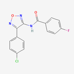 molecular formula C15H9ClFN3O2 B11387137 N-[4-(4-chlorophenyl)-1,2,5-oxadiazol-3-yl]-4-fluorobenzamide 