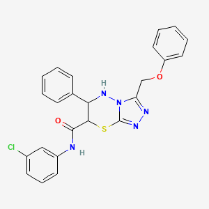 molecular formula C24H20ClN5O2S B11387197 N-(3-chlorophenyl)-3-(phenoxymethyl)-6-phenyl-6,7-dihydro-5H-[1,2,4]triazolo[3,4-b][1,3,4]thiadiazine-7-carboxamide 