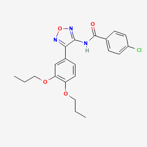 molecular formula C21H22ClN3O4 B11387398 4-chloro-N-[4-(3,4-dipropoxyphenyl)-1,2,5-oxadiazol-3-yl]benzamide 