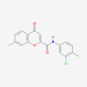 molecular formula C18H14ClNO3 B11387400 N-(3-chloro-4-methylphenyl)-7-methyl-4-oxo-4H-chromene-2-carboxamide 