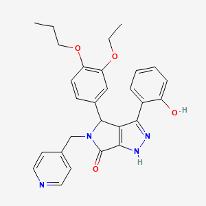 molecular formula C28H28N4O4 B11387530 4-(3-ethoxy-4-propoxyphenyl)-3-(2-hydroxyphenyl)-5-(pyridin-4-ylmethyl)-4,5-dihydropyrrolo[3,4-c]pyrazol-6(1H)-one 