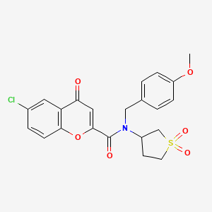 molecular formula C22H20ClNO6S B11387570 6-chloro-N-(1,1-dioxidotetrahydrothiophen-3-yl)-N-(4-methoxybenzyl)-4-oxo-4H-chromene-2-carboxamide 