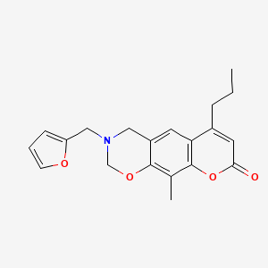 molecular formula C20H21NO4 B11387625 3-(2-furylmethyl)-10-methyl-6-propyl-2H,4H-chromeno[6,7-e]1,3-oxazin-8-one 