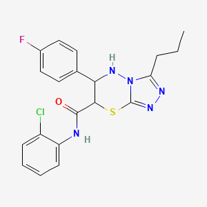 molecular formula C20H19ClFN5OS B11387656 N-(2-chlorophenyl)-6-(4-fluorophenyl)-3-propyl-6,7-dihydro-5H-[1,2,4]triazolo[3,4-b][1,3,4]thiadiazine-7-carboxamide 