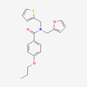 molecular formula C20H21NO3S B11387682 N-(furan-2-ylmethyl)-4-propoxy-N-(thiophen-2-ylmethyl)benzamide 