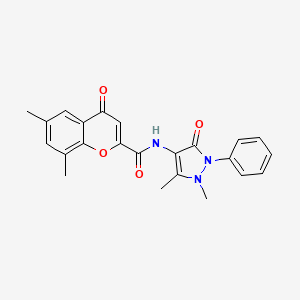 molecular formula C23H21N3O4 B11387775 N-(1,5-dimethyl-3-oxo-2-phenyl-2,3-dihydro-1H-pyrazol-4-yl)-6,8-dimethyl-4-oxo-4H-chromene-2-carboxamide 