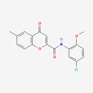 molecular formula C18H14ClNO4 B11387795 N-(5-chloro-2-methoxyphenyl)-6-methyl-4-oxo-4H-chromene-2-carboxamide 
